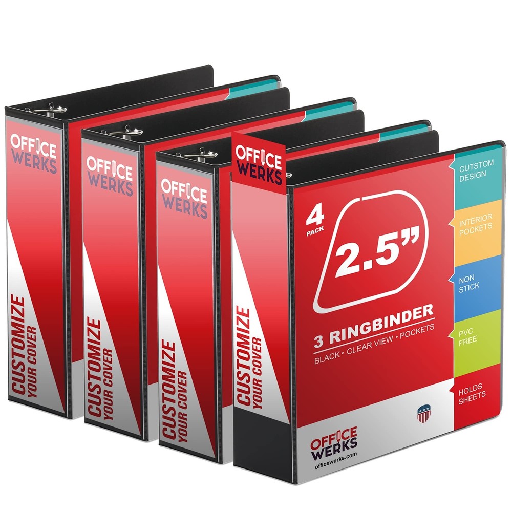 Performore 3 Ring Binder, Professional Angle D 2.5 Inch, Presentation Folder ...