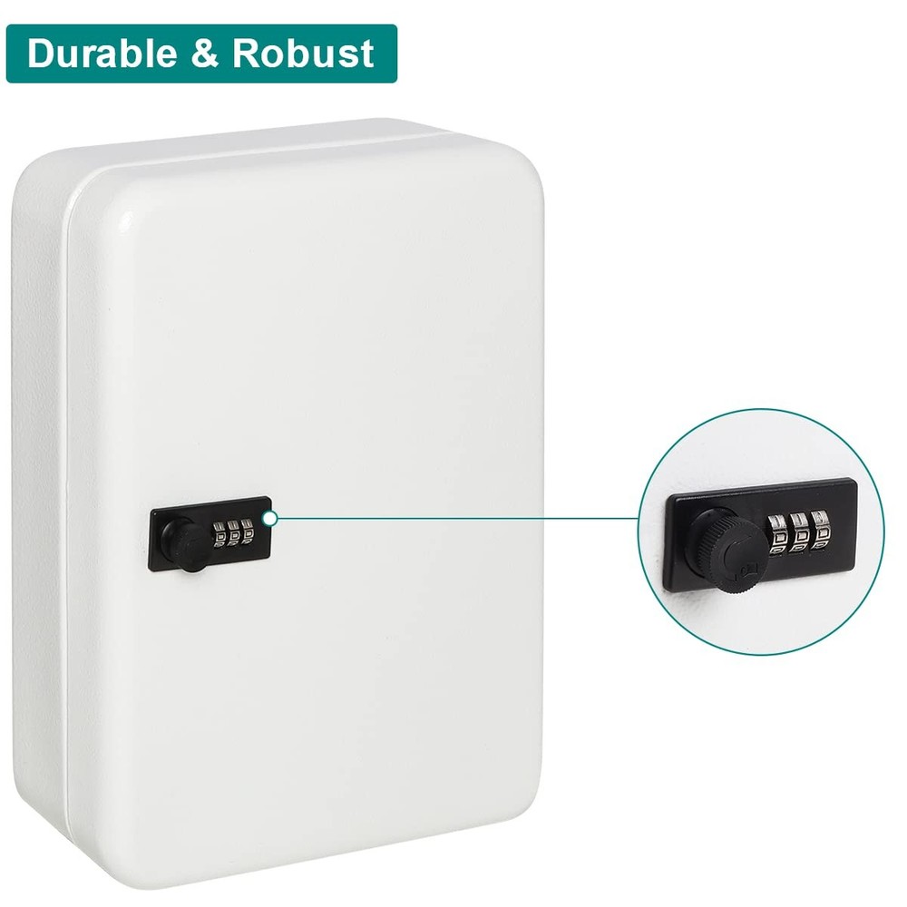 Secure Key Box with Combination Lock, Key Cabinet Wall Mount Lock Box with 48...