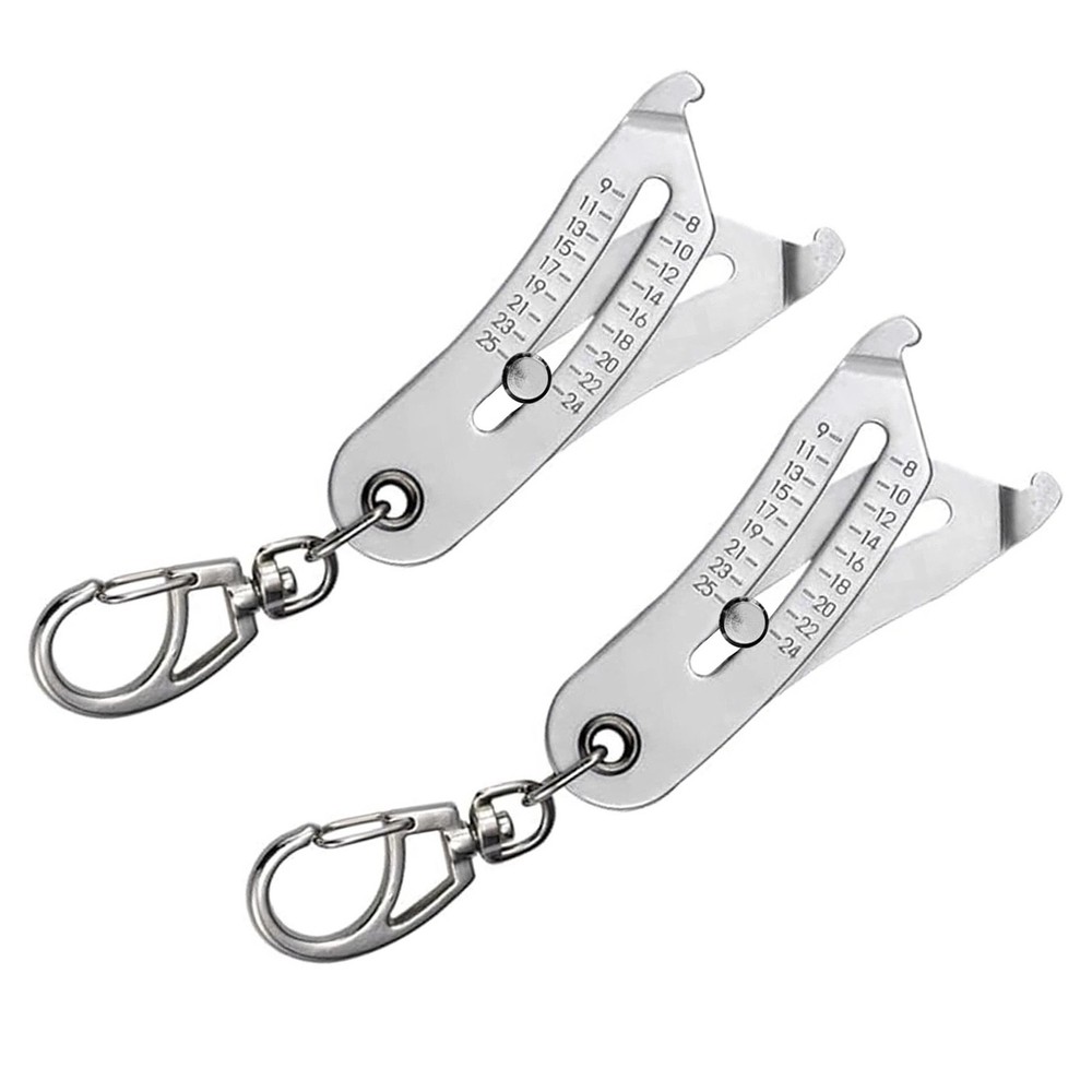 Stainless Steel Bolt Size Identifier - Thread Gauge with Keychain Attachment