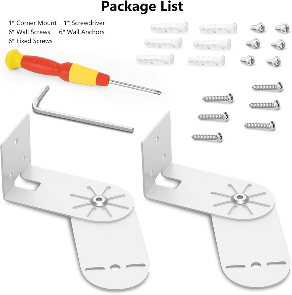 2Pack Adjustable Corner Mount Bracket for Eufy Security Solocam S340/E30/E42 Met