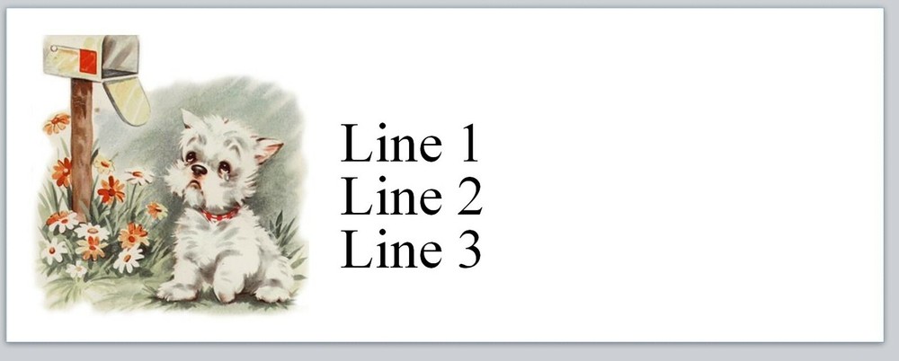 Personalized Address labels Cute Dog Mailbox  (jx 125)