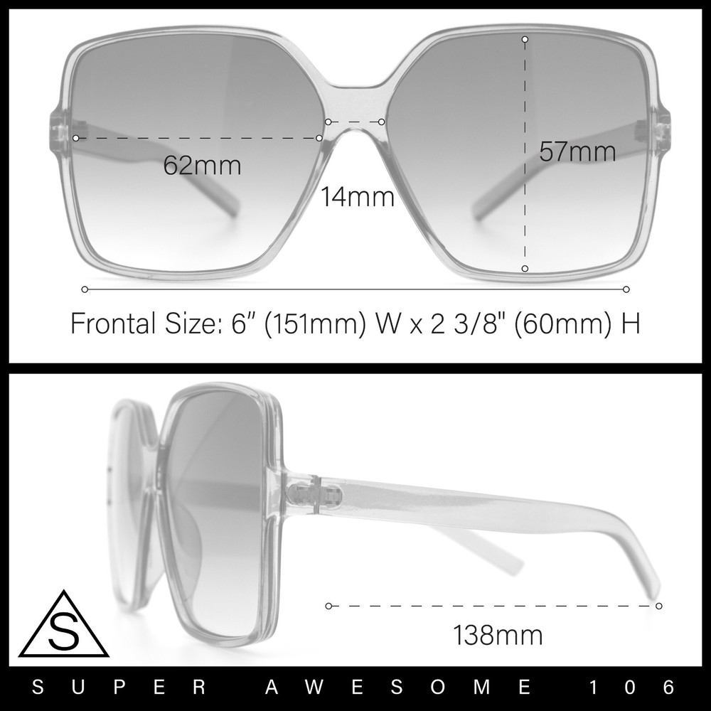 Womens Classic Oversized Rectangle Butterfly Chic Minimal Sunglasses