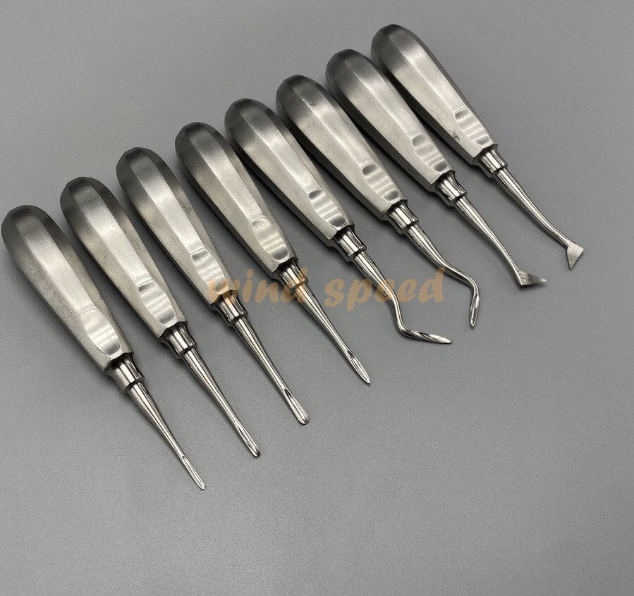 Surgical Tooth Extraction Elevators Surgery Dental Luxation Root Tools 8pcs/Kit