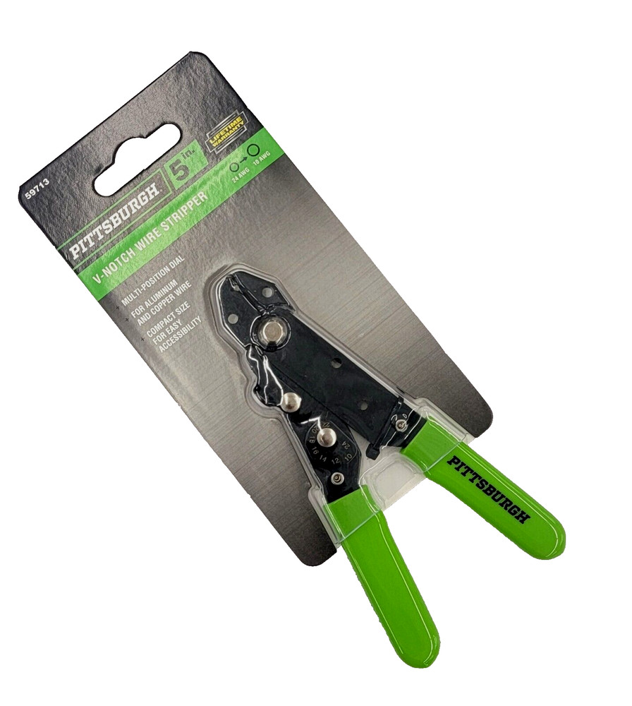 PITTSBURGH 5 in. V-Notch Wire Stripper.multi-position