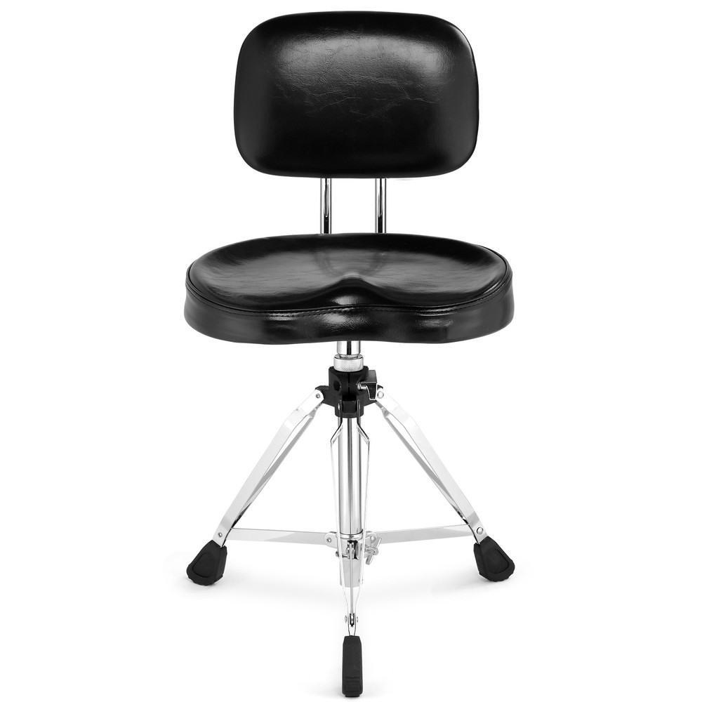 Drum Throne with Backrest, Drum Stool Adjustable Height & Drumstick for Drummers