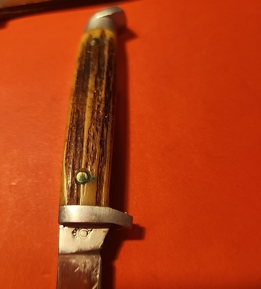 Vintage Queen fixed 3in Blade Bone handle/sheath