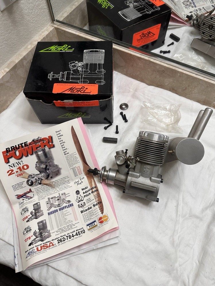 Moki M 210 RC Airplane Engine with exhaust