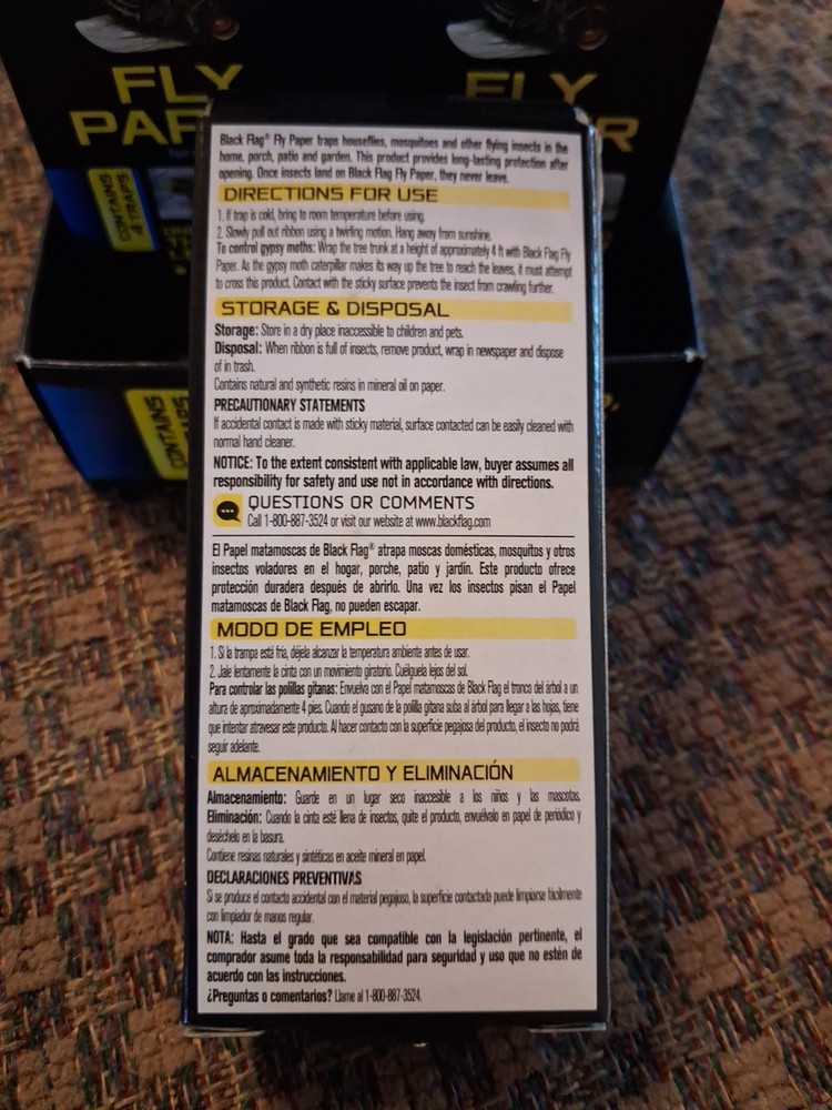 Black Flag Fly Paper Insect Trap *4 count per package*