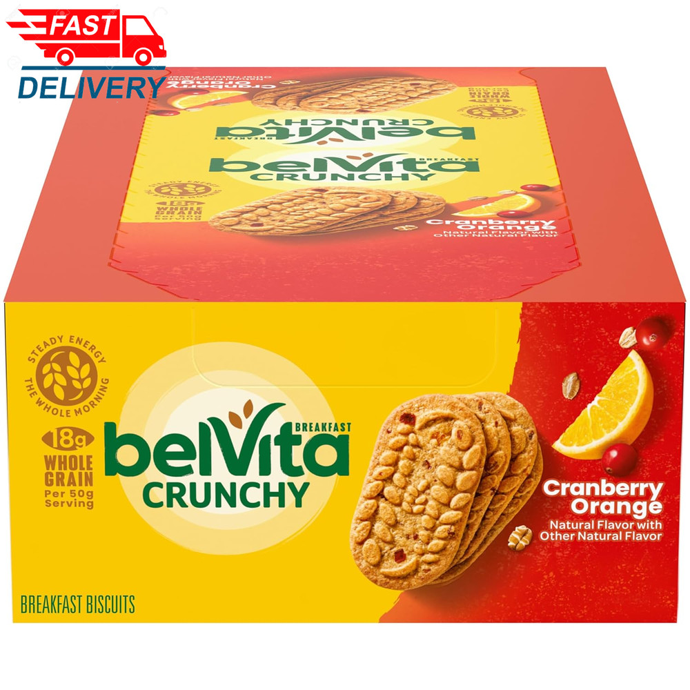 Breakfast Bars Biscuits, Cranberry Orange, 8 Packs (4 Biscuits per Pack)