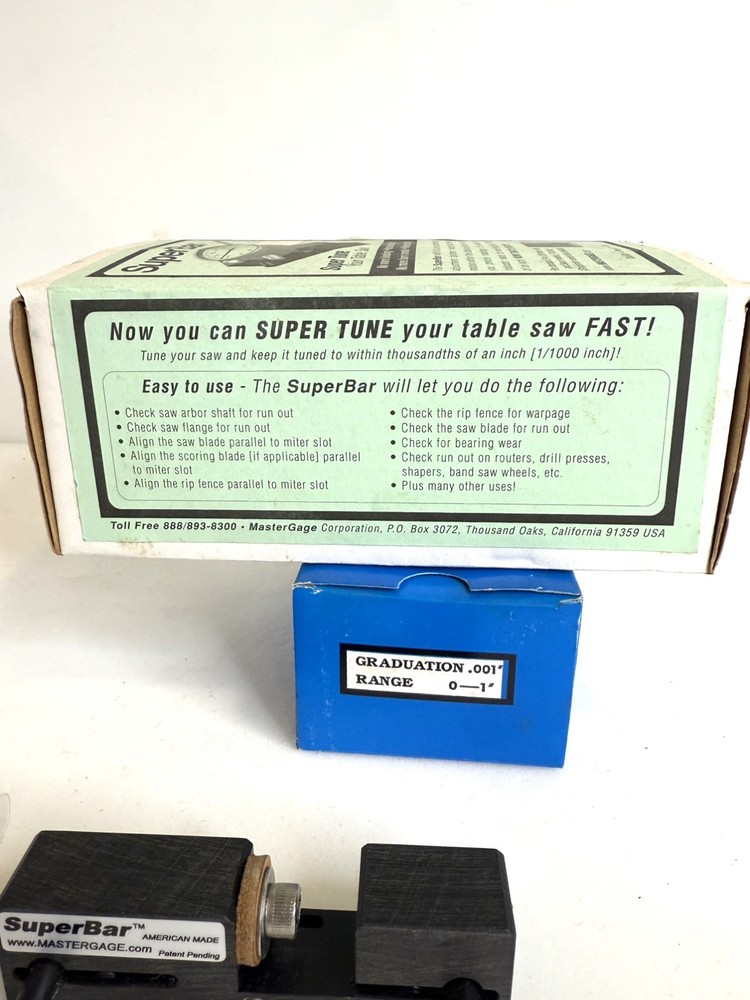 MASTERGAGE SuperBar Table Saw Adjustment System with Dial Indicator New Open Box