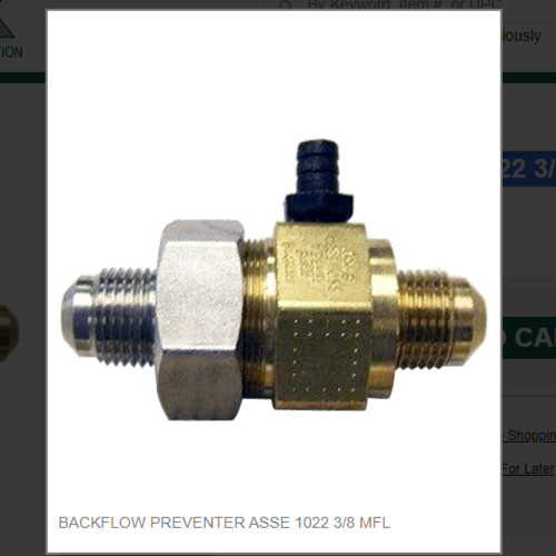 BACKFLOW PREVENTER ASSE 1022 3/8 MFL # ABF-1FLL