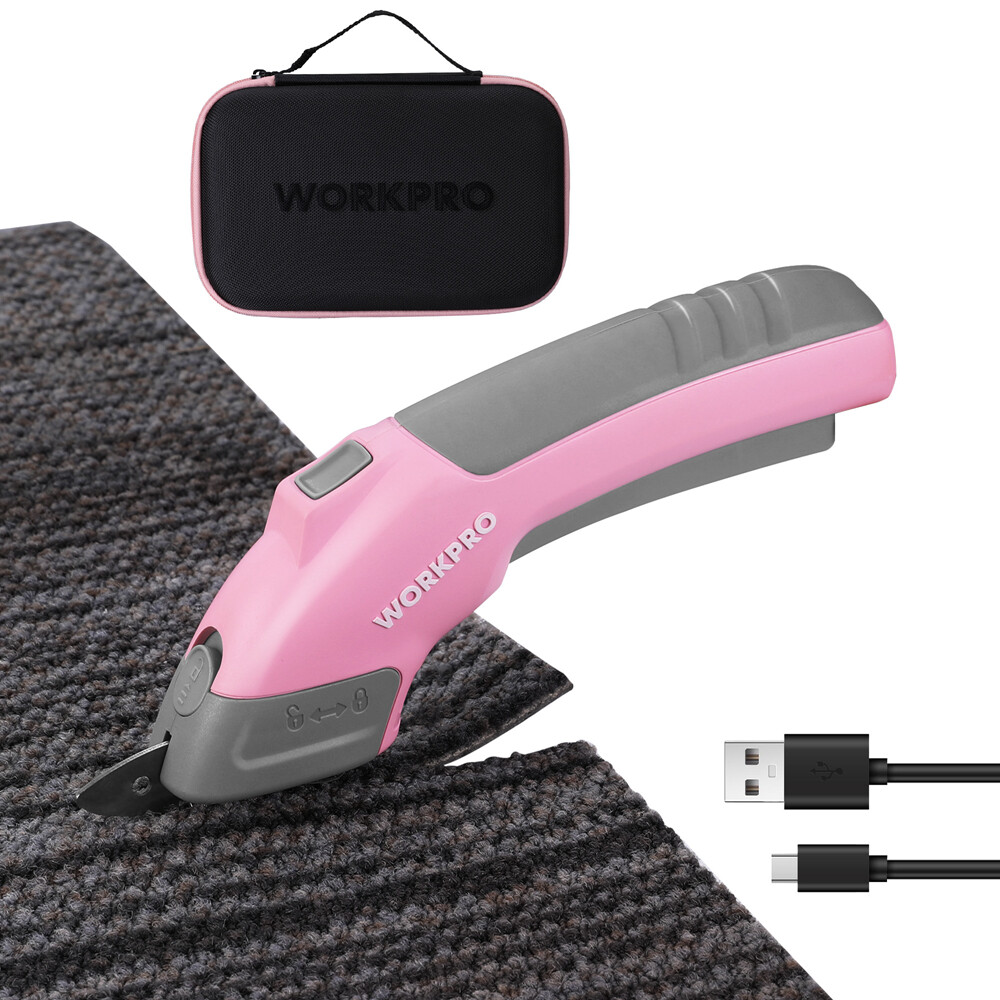 WORKPRO 4V Cordless Electric Scissors 2 blade Rechargeable Powerful shear Cutter