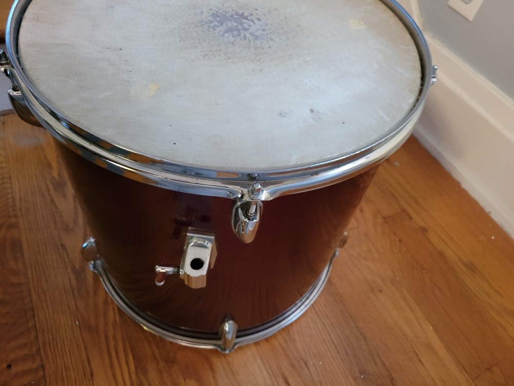 🔥🔥16” Floor Tom & 14" Mount Tom Maroon Check 📸 🔥🔥