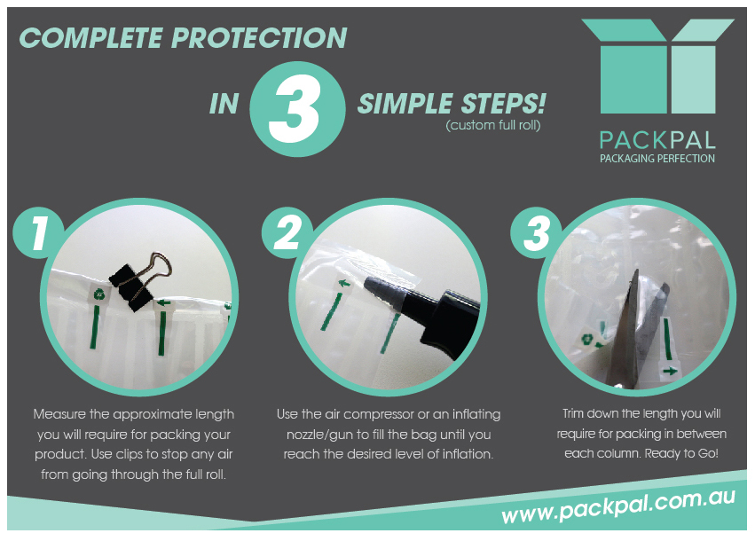 Air Column Wrap (40cm) inflatable packaging shockproof 50M+FREE Hand Pump