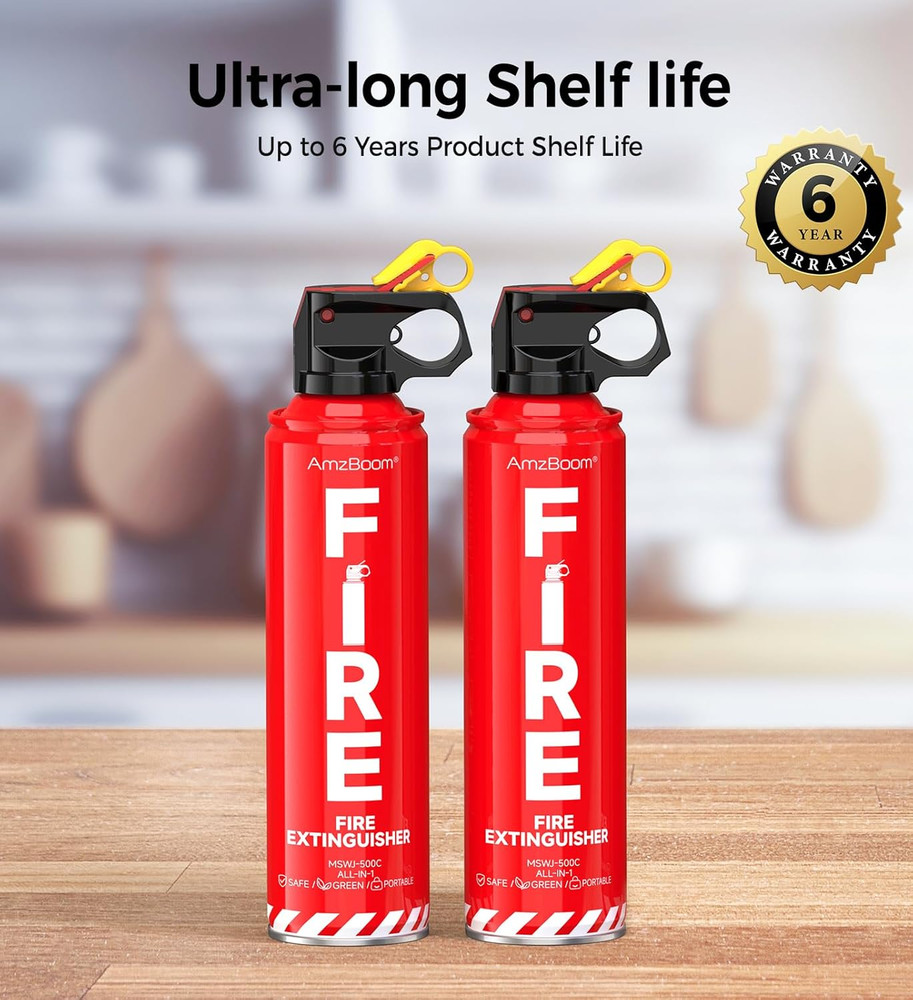 2Pk Fire Extinguisher Spray ABC Home Kitchen Car w/ Bracket