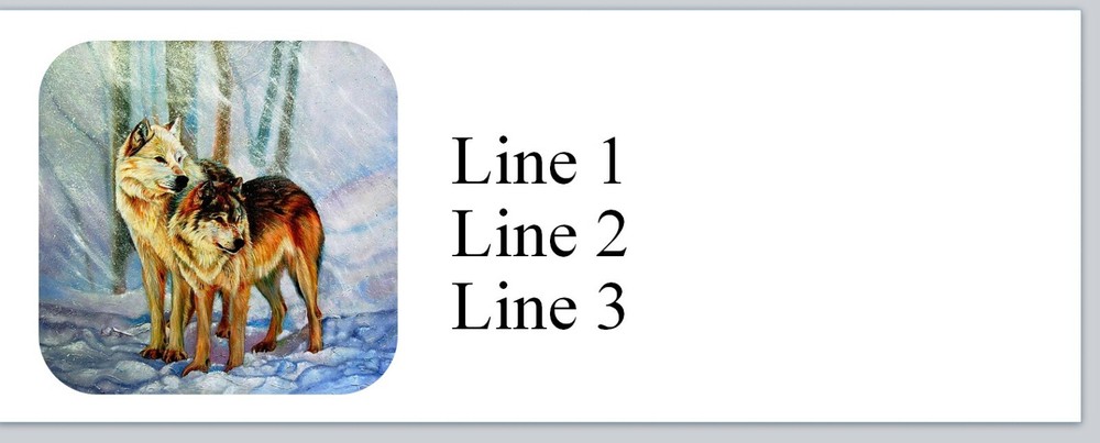 Personalized Address labels Wolves art  (p 765)