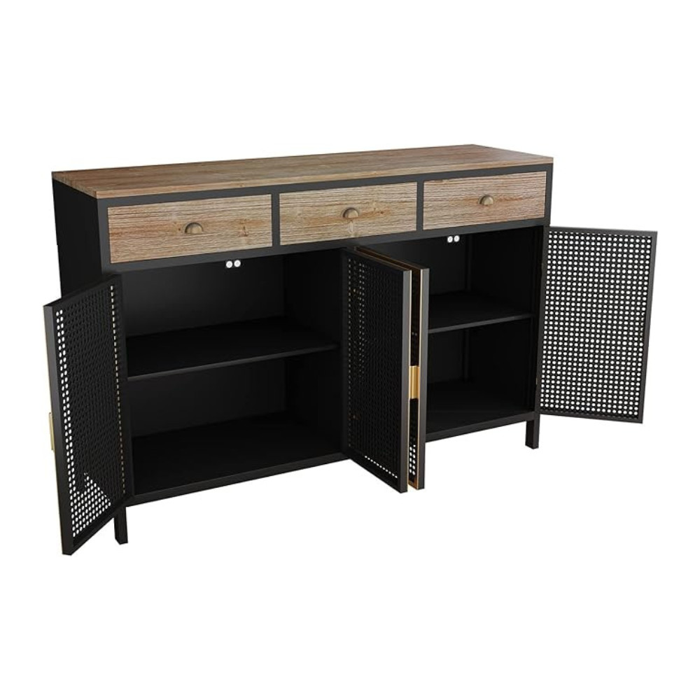 Modern Sideboard with 4 Doors and 3 Top Drawers