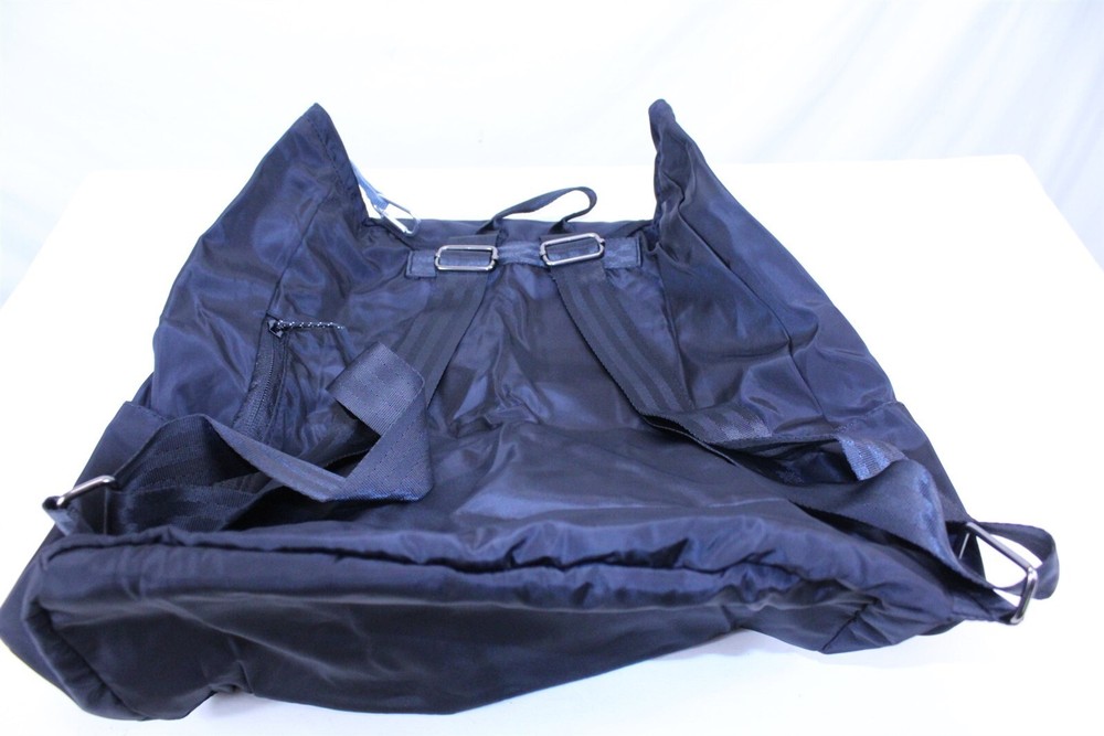 Drawstring Backpack Gym Bag Everyday Lightweight Nylon Multi Pocket Black
