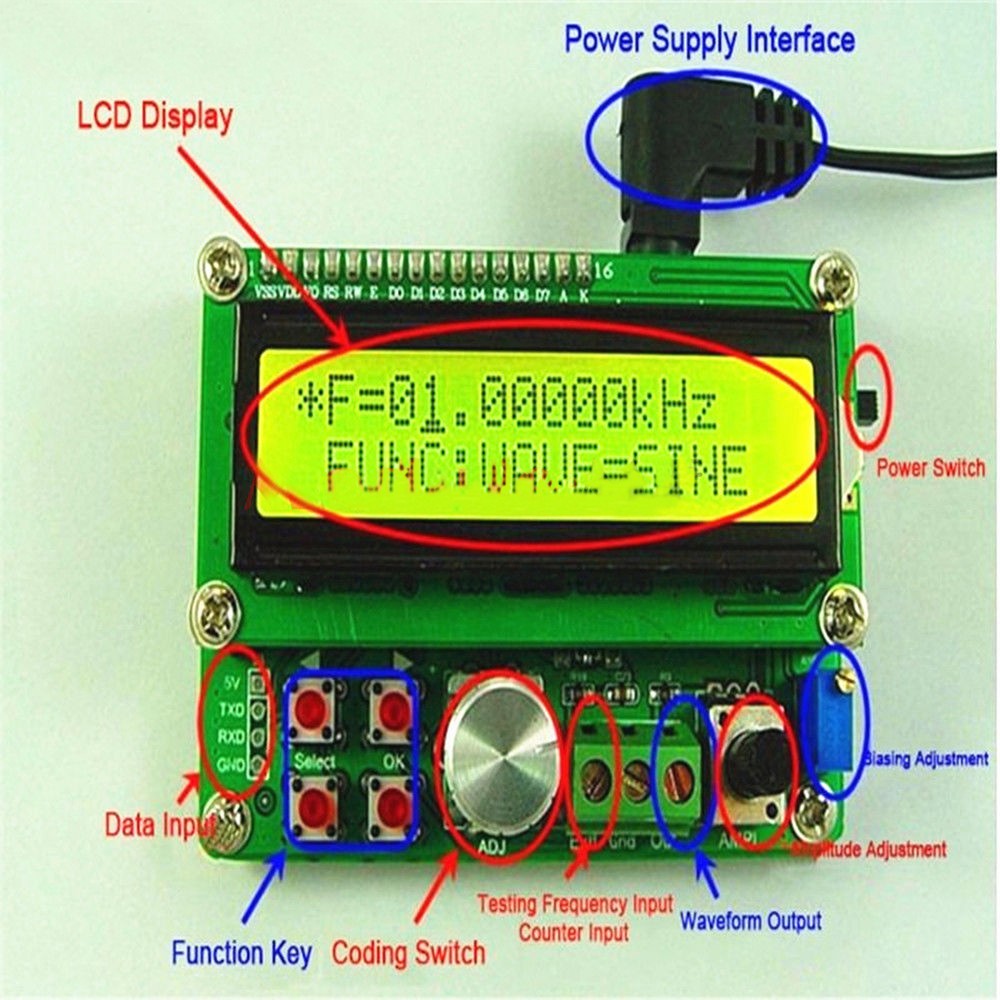 0.01Hz-5KHz DDS Function Signal Generator Module Custom Waveform Good quality