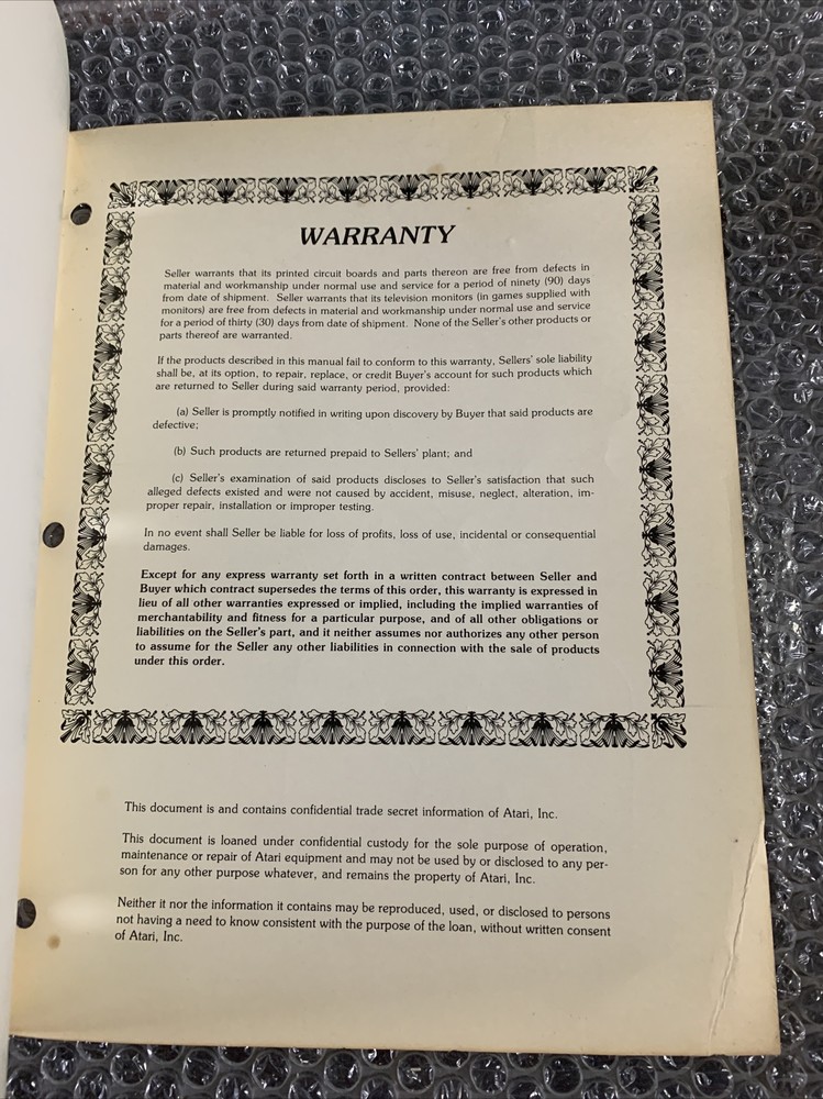 Original ARCADE GAME owners manual Basketball Atari