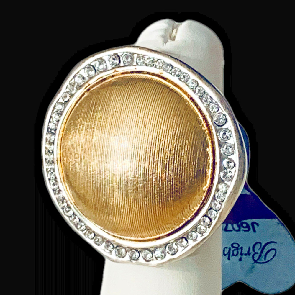 Brighton TRINITY Gold Ring with Crystals Size 6 J60731 NWT