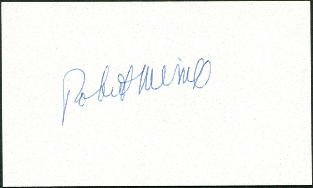 ROBERT MERRILL SIGNED 3X5 INDEX CARD OPERATIC BARITONE METROPOLITAN OPERA ACTOR