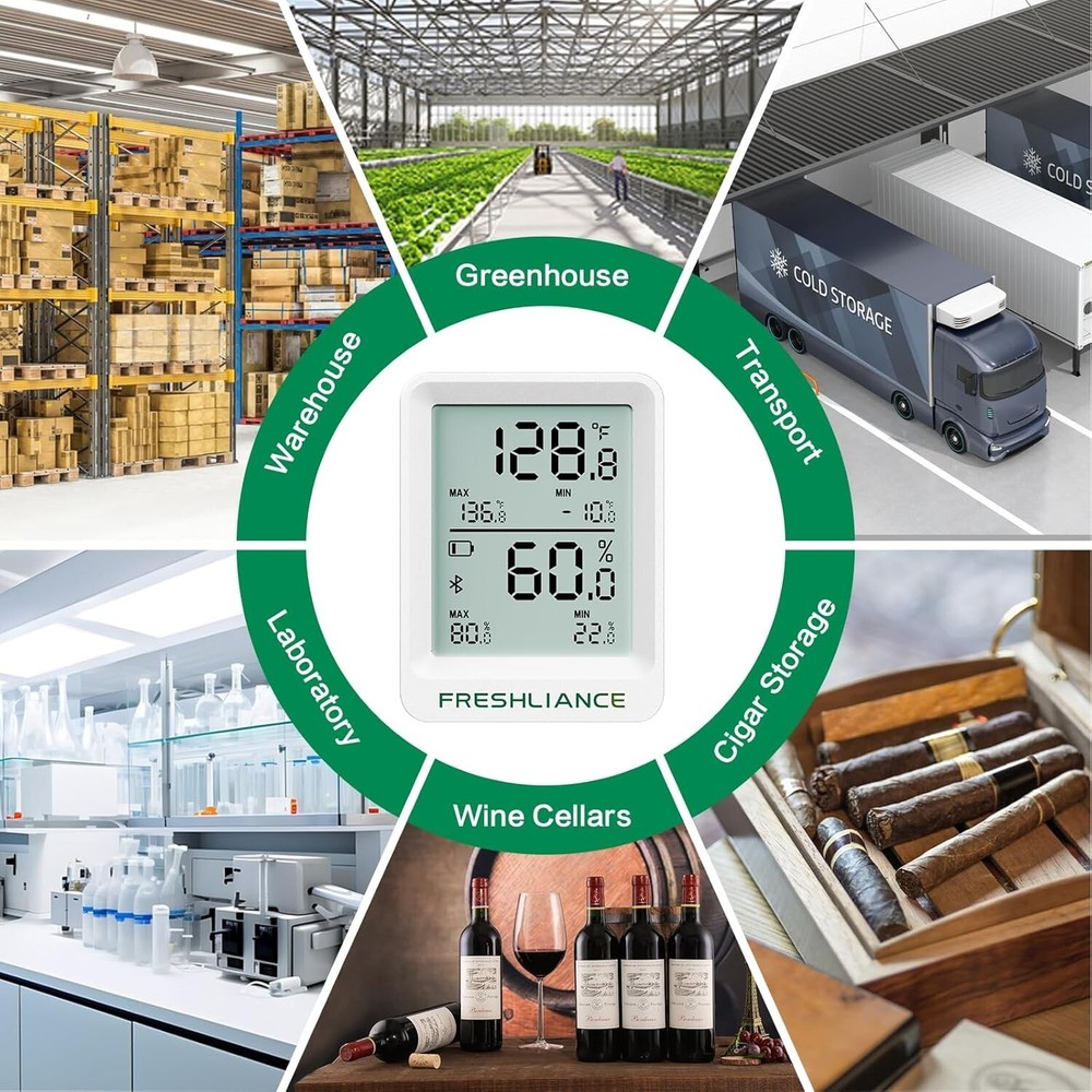 Bluetooth Temperature Humidity Data Recorder Refrigerator Freezer TH20 - 5 Pack