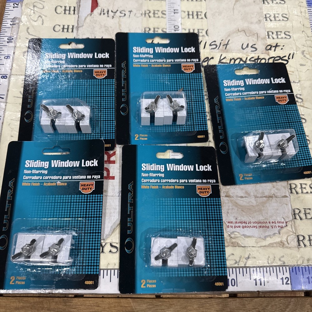 5X 2 PACK New Ultra Hardware Sliding Window Lock- White