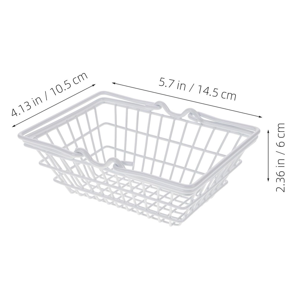 Shopping Basket for Mini Wire Baskets Small Iron Storage Basket with Handle M...