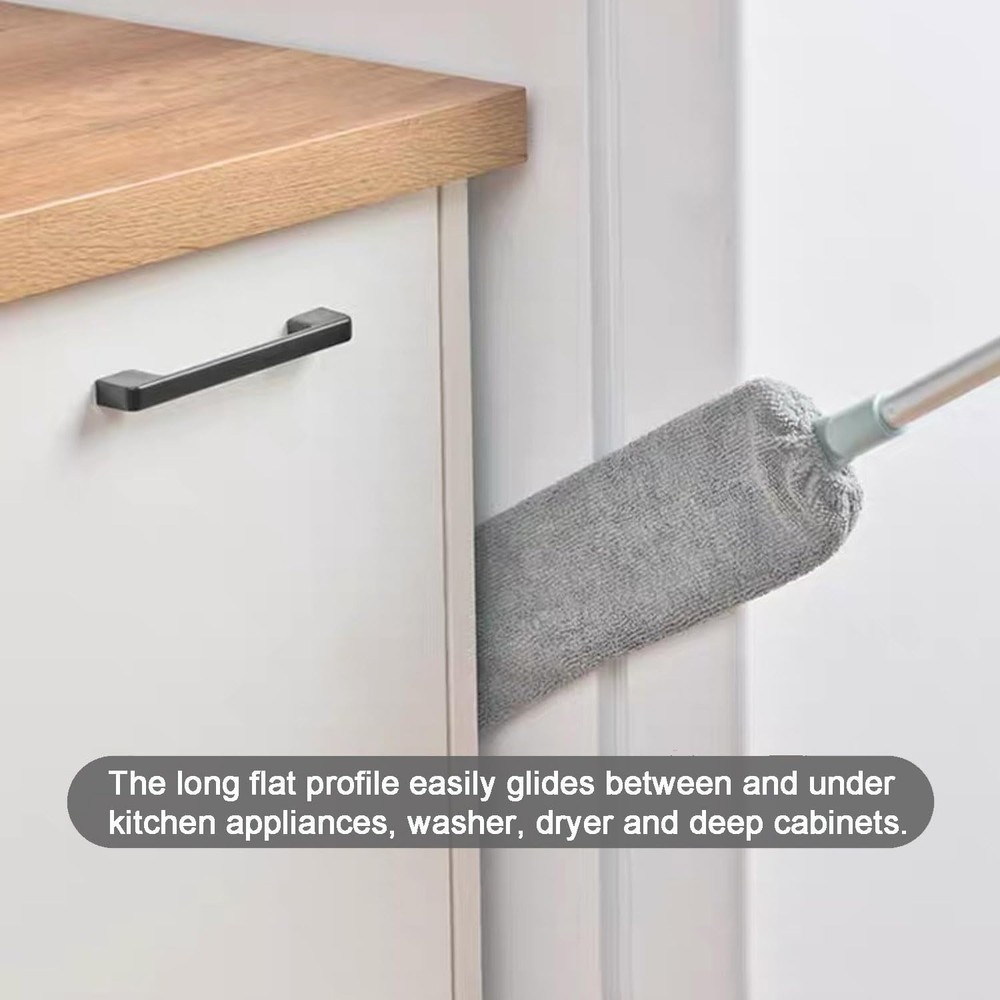 Washable Microfiber Gap Duster: 55" Extendable Tool for Hassle-Free Dust Removal