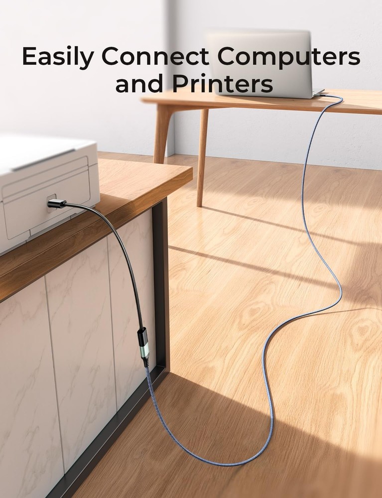 AINOPE 2 Pack USB Extensions Cable High Speed 3.0 6.6FT+6.6FT, Grey