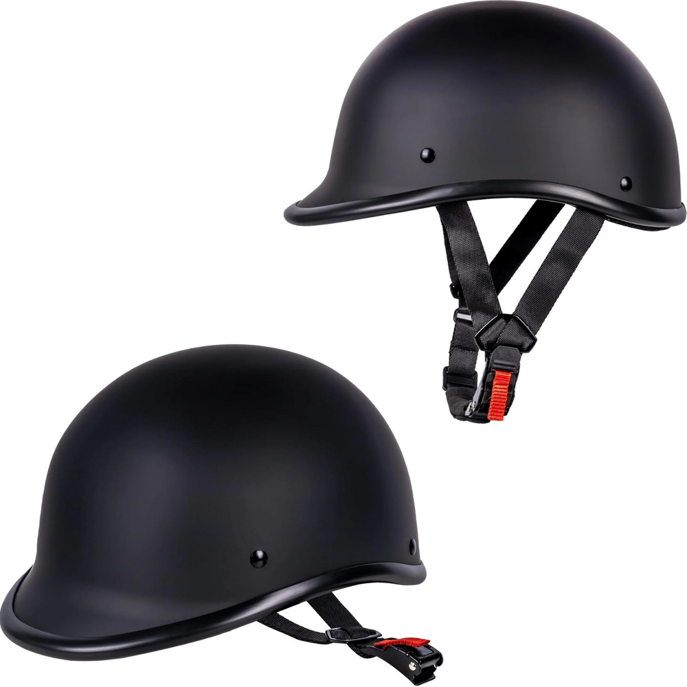 Motorcycle Helmet Half Shell Hawk Style Open Face DOT Approved Matte Black, M