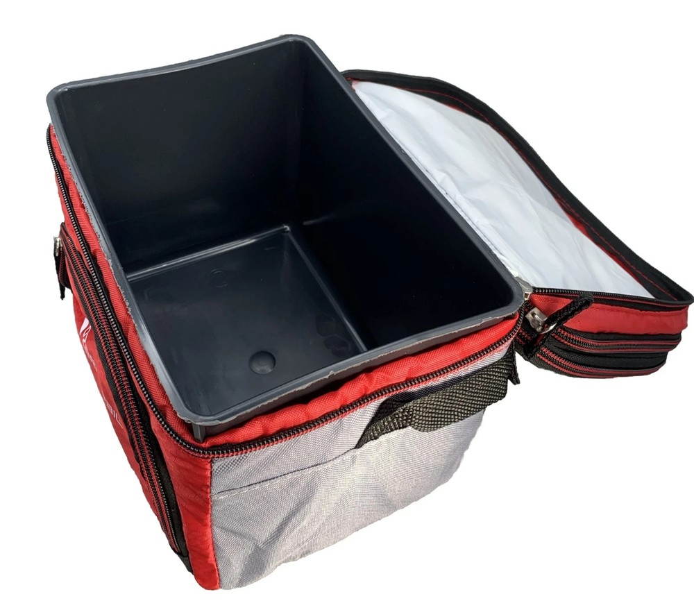 Ozark Trail 6 Can Cooler w/3 Pocket Soft Shell, Red, Shoulder Strap