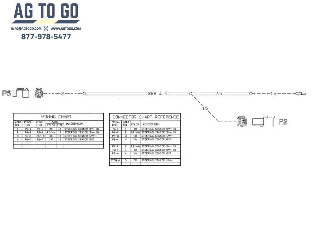 Pre-owned Trimble Cable Assembly Main Steering Angle Sensor AutoSense P/N 57885