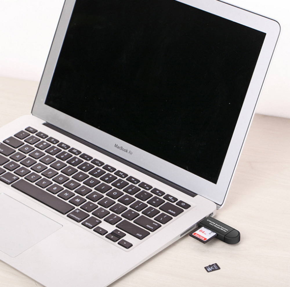 Micro USB OTG to USB 2.0 Adapter-SD/Micro SD Card Reader, Standard USB Interface