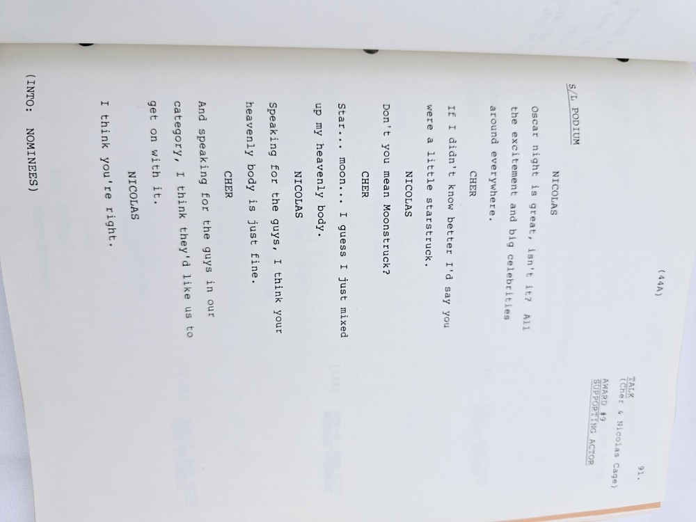 60th Academy Awards Script