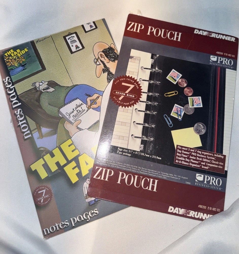 Day Runner Zip Pouch 3 Ring + Notes Pages Refill NEW Sealed