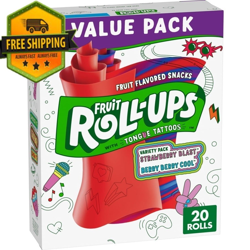 Fruit Roll-Ups Fruit-Flavored Snacks, Variety Pack (20 Count, 10 oz)