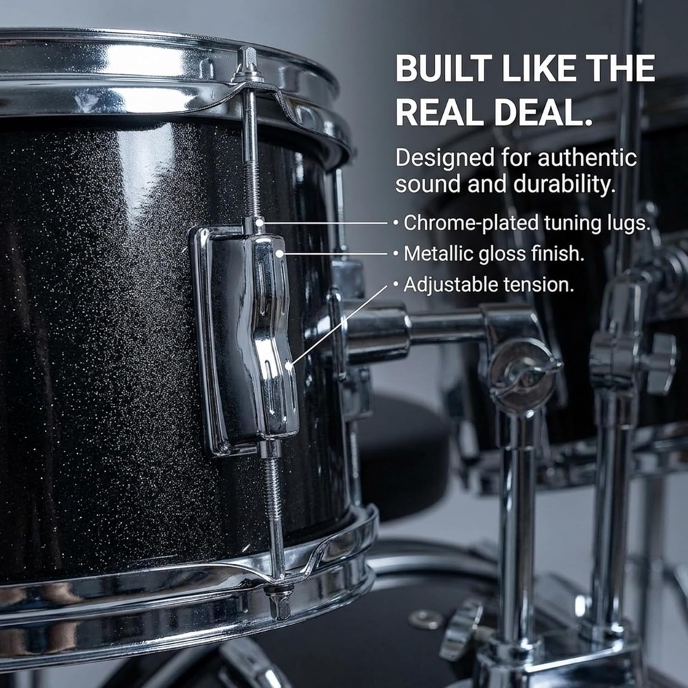 Children's Drum Set with Sticks - 3 Piece