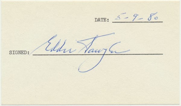 Eddie SAWYER / Signature Signed