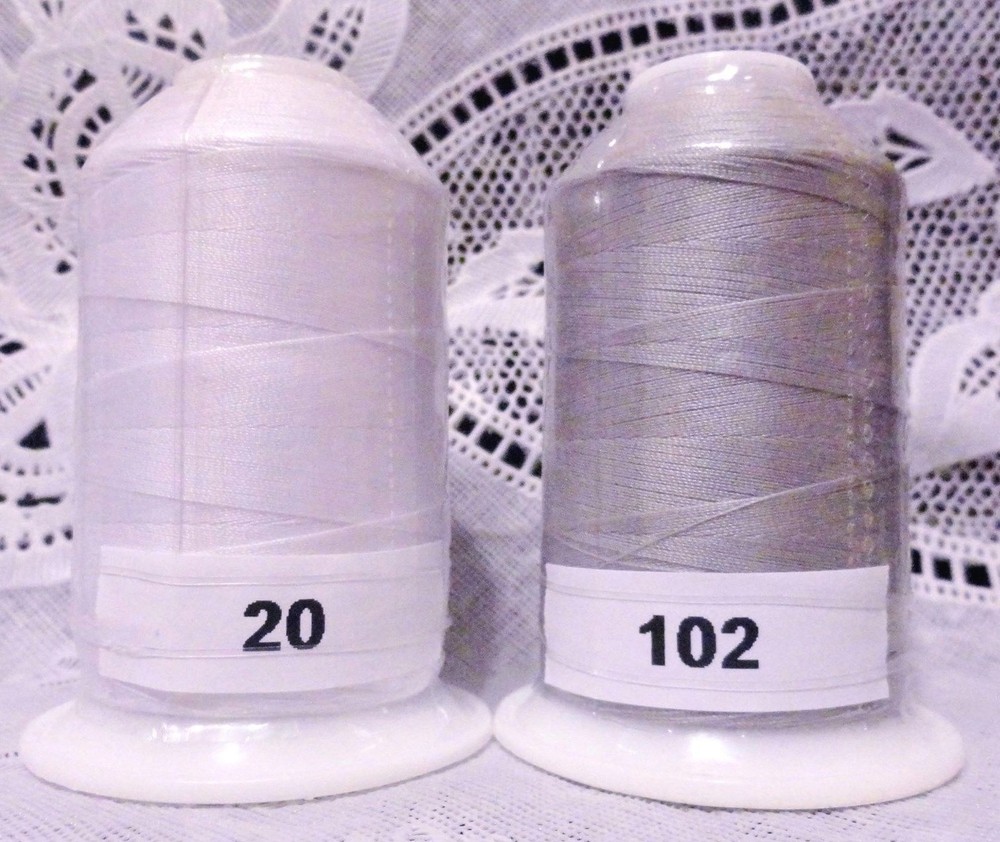 NEW White & Light Gray GUTERMANN miniking 100% polyester thread 1094 yd Spools