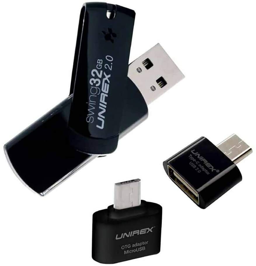 Unirex - USB with Adapter, 32GB (Black)