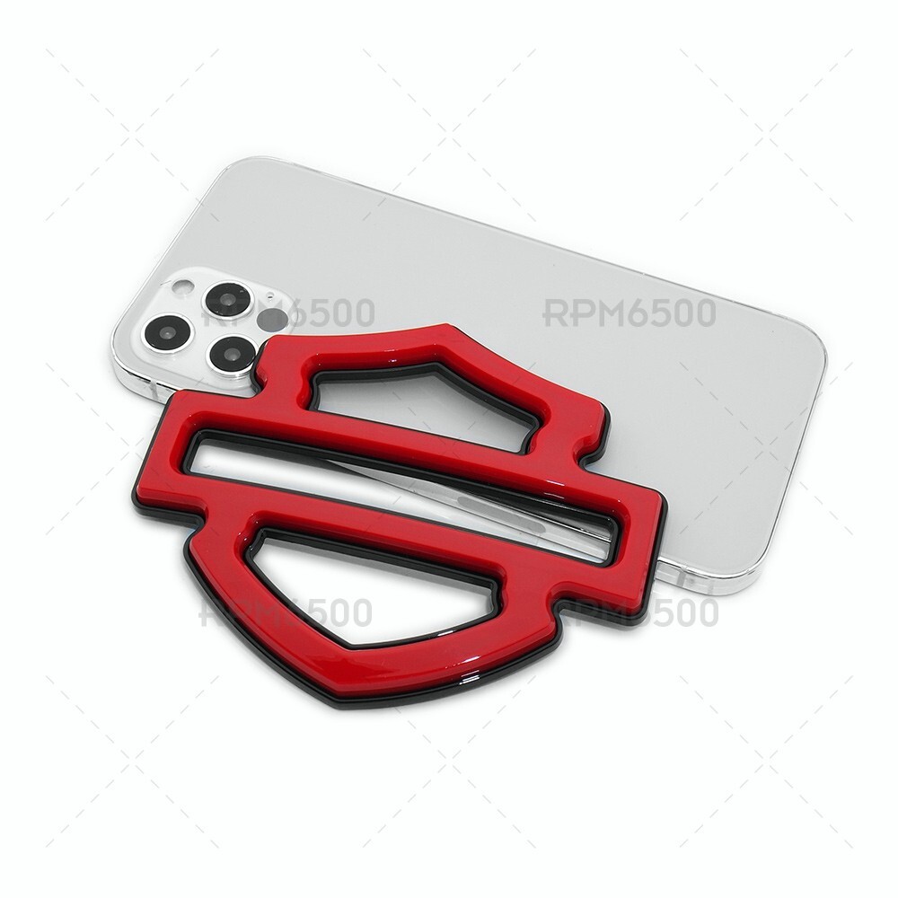 Harley CVO Custom Tank Logo Emblems, Gloss Red & Black Double Layer (set of 2)