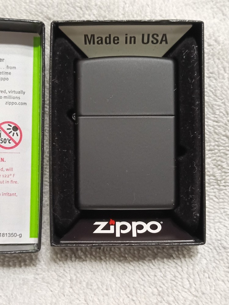 Zippo "Regular Black Matte" Pocket Lighter - Brand New
