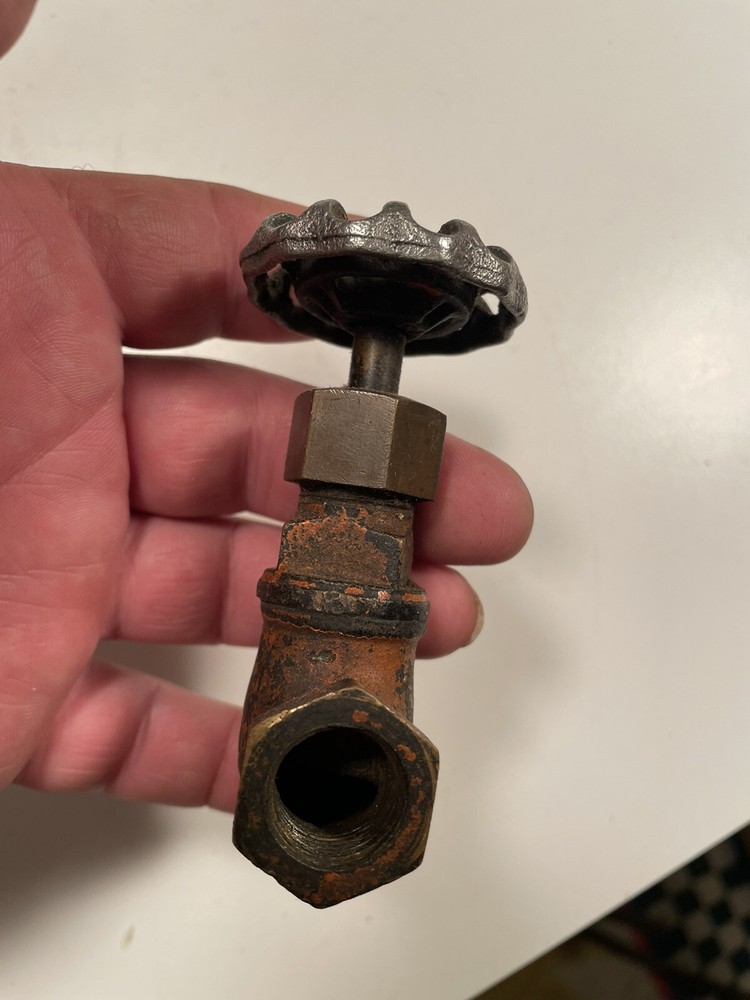 Vintage Half Inch Solid Brass Control Valve, Steam Punk, Industrial.