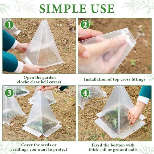 Garden Cloches for Plants, 20 Pack Plastic Small Plant Seedling Protector