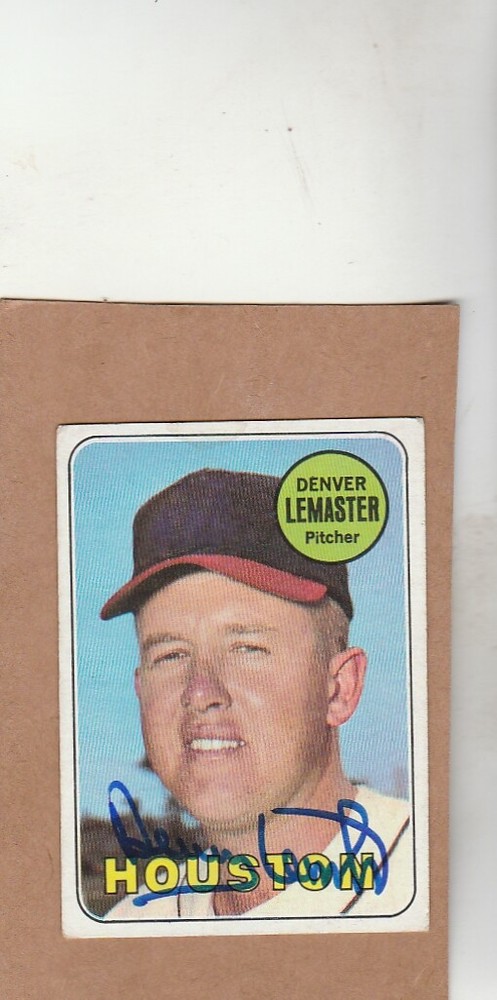 1969 Topps #  96 Denver Lemaster- Autographed card