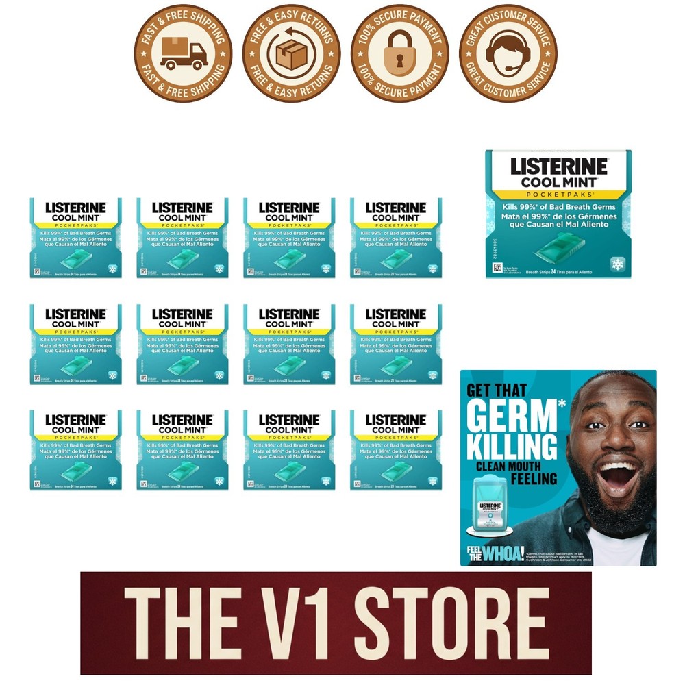 12-Pack Cool Mint Breath Strips – Dissolve Instantly for Immediate Fresh Breath