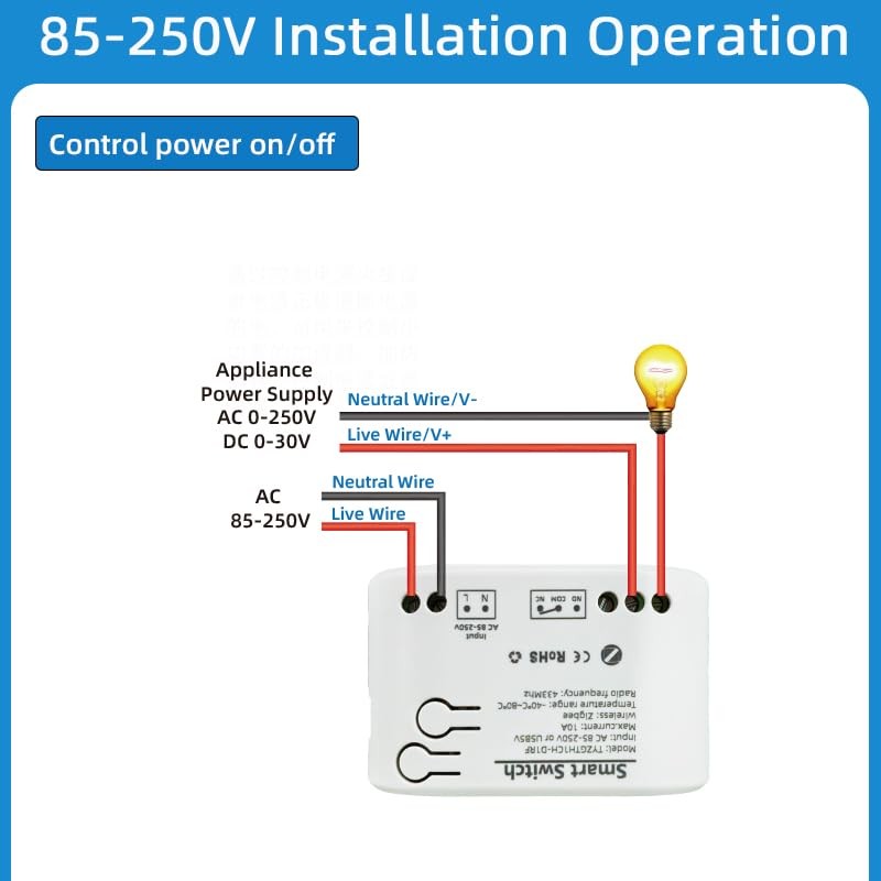 Zigbee Temperature Controller with Waterproof Extendable Probe Sensor Relay