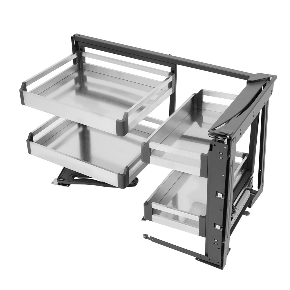 Blind Corner Cabinet Pull-Out Small Space Organizer Kitchen Swivel Storage Shelf